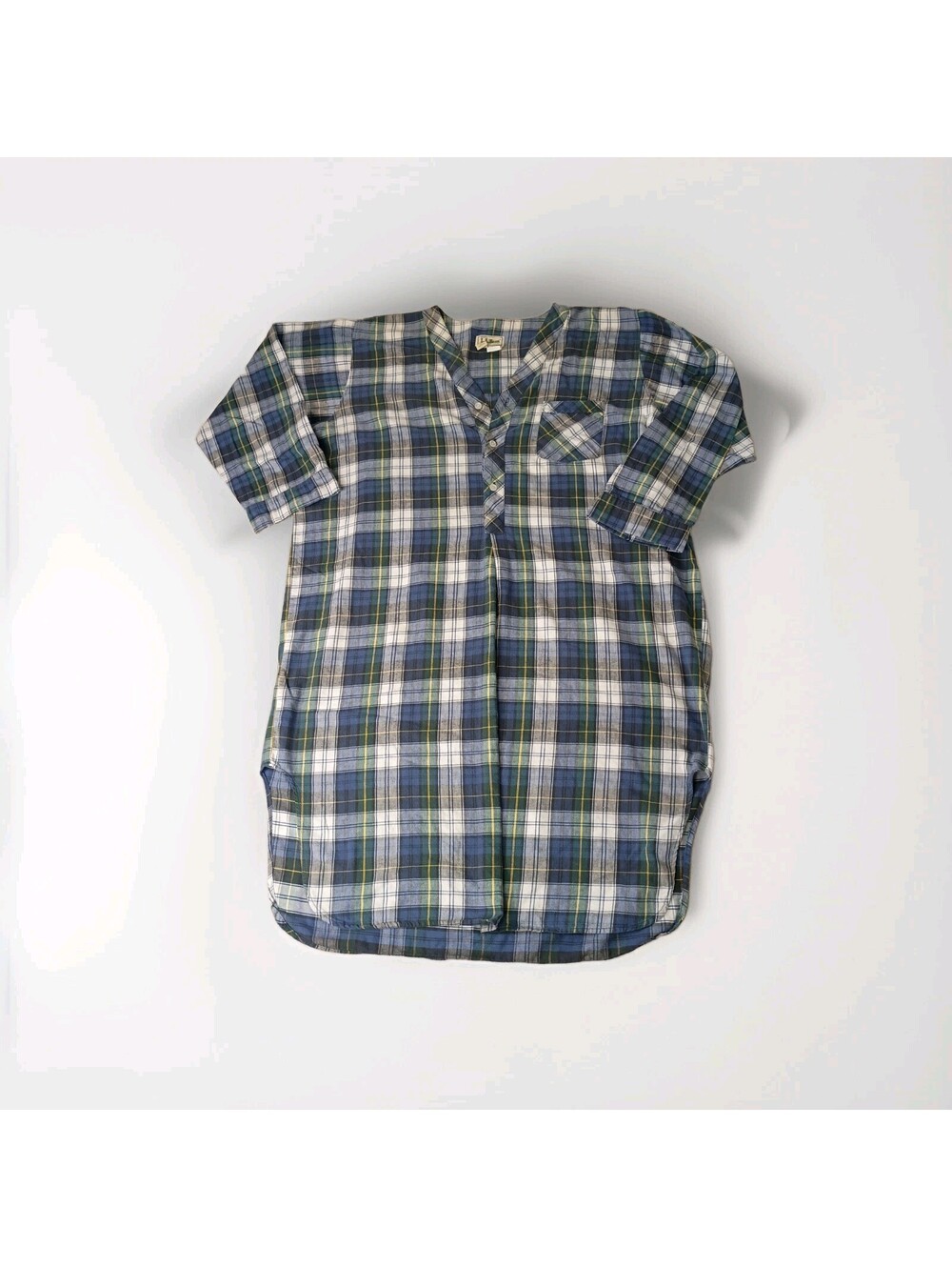 Vintage LL Bean Plaid Flannel Night Sleep Shirt Nightgown Cotton Men's Size XXL